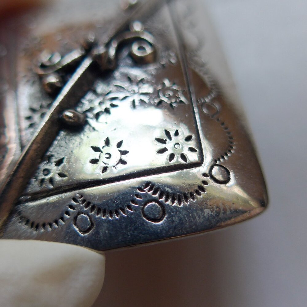 Rectangular Engraved Silver Toned Bolo Tie - image 5
